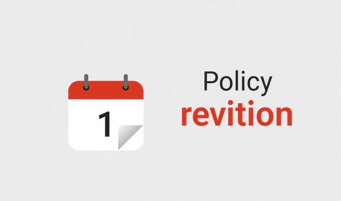 A calendar icon with a highlighted date, symbolizing policy updates and changes over time.